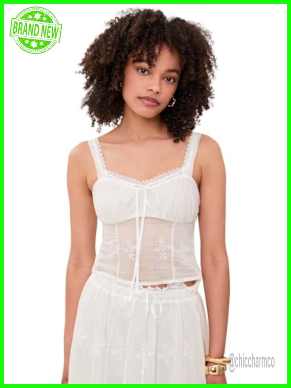 Sleeveless Sweetheart Neck Tank Top Floral Embroidered Lace Trim